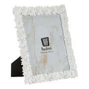 Cornice portafoto Romantica in poliresina effetto gesso bianco