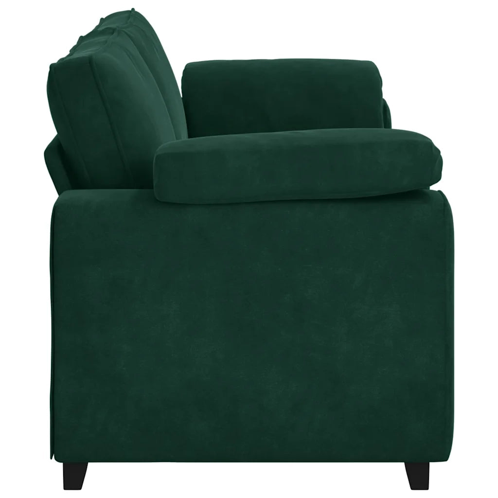 Divano a 3 Posti Verde Scuro 178 cm in Velluto