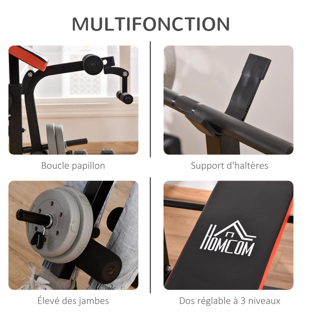 Banc de musculation Fitness ¨C zephmum ¨C nero 175x139x127 cm
