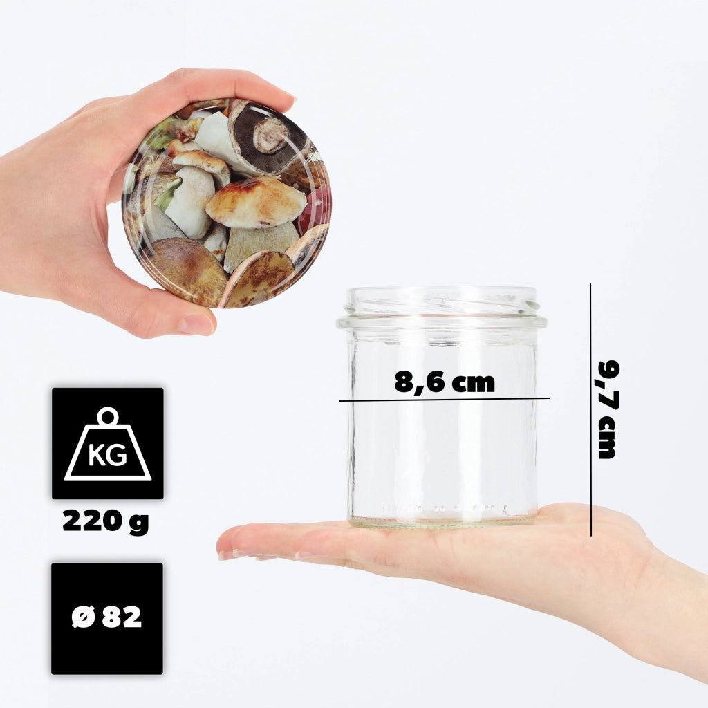 KADAX 50x Barattolo 350ml Barattoli di Vetro per Conserve Marmellata Miele Tappi Fi82