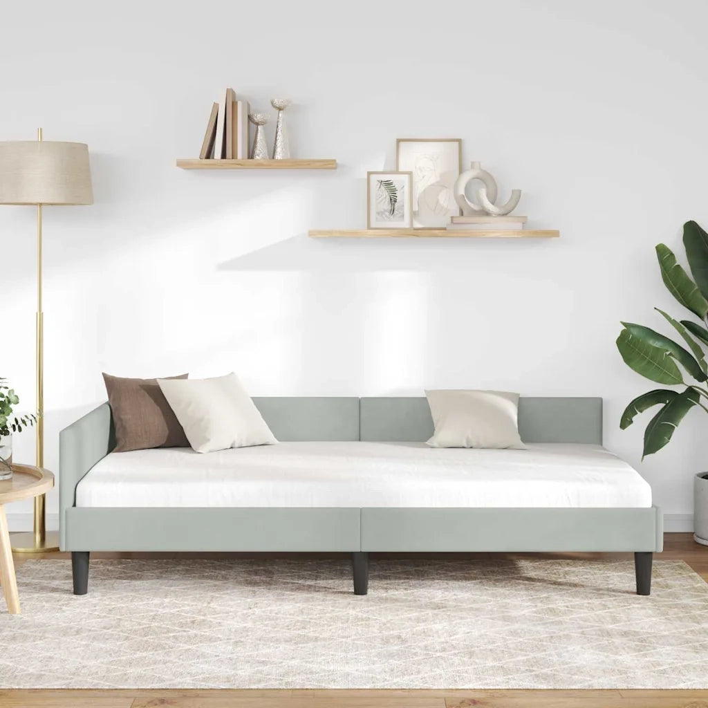 Cornice del letto ad angolo Grigio chiaro 100 cm x 200 cm 42016164