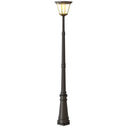 Lampione Solare da Giardino 26x24x220 cm Sensore PIR in Alluminio e Vetro Nero