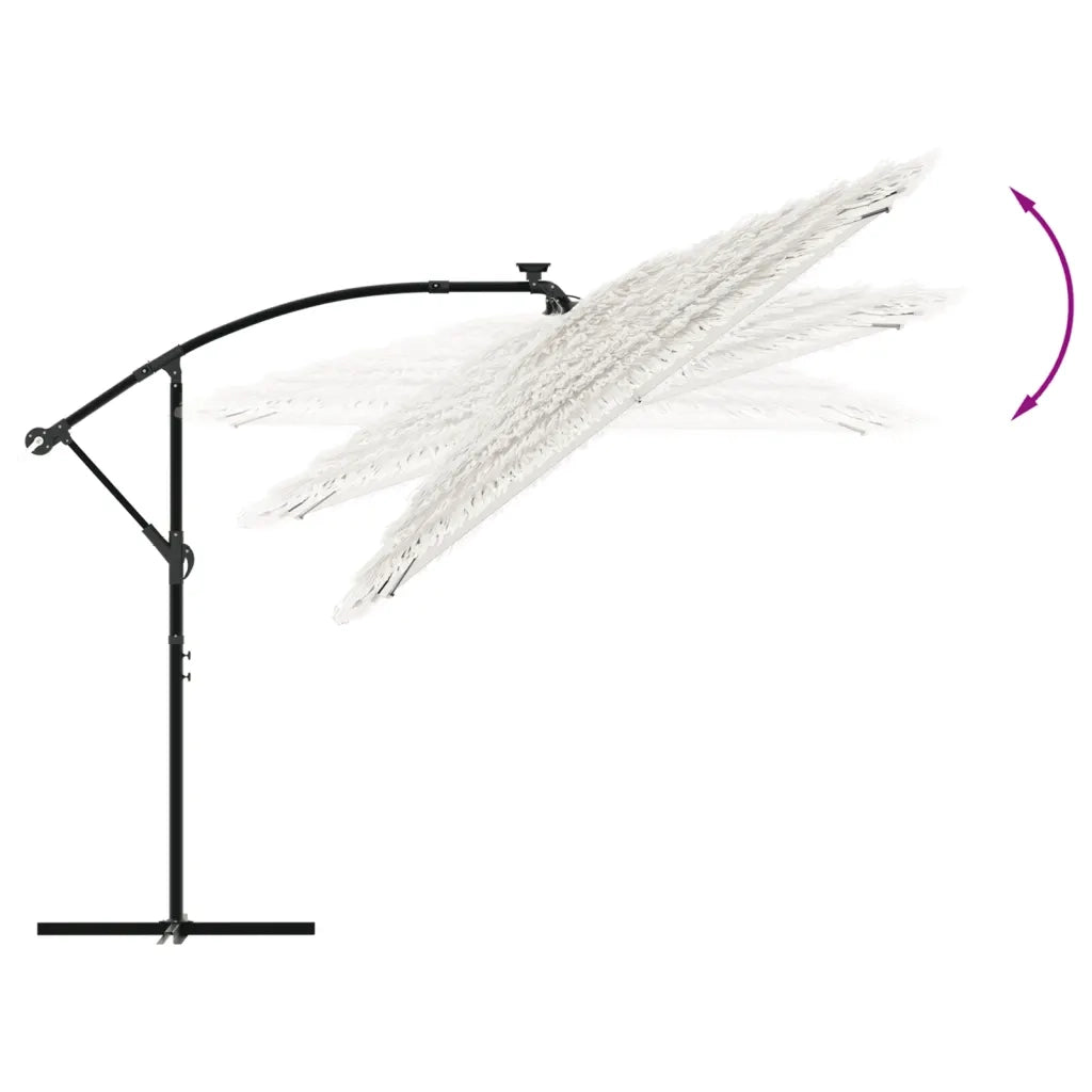 vidaXL Ombrellone Giardino con Palo in Acciaio Bianco 290x290x238 cm