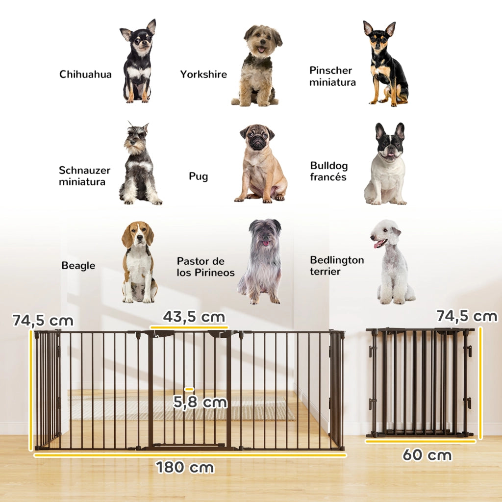 Cancelletto di Sicurezza Pieghevole per Animali ¨C Xylo ¨C 5 Pannelli 300 cm Nero