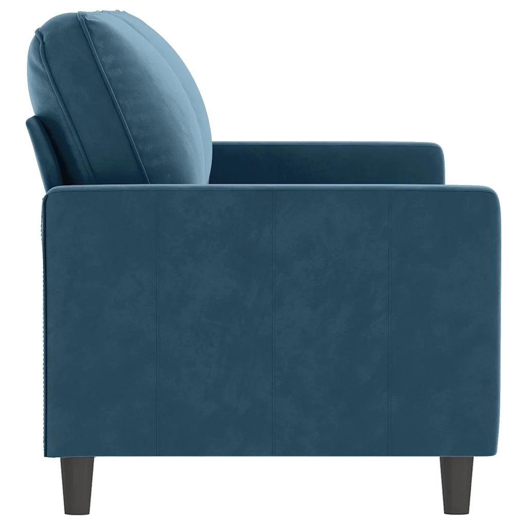 Divano a 2 Posti Blu 140 cm in Velluto