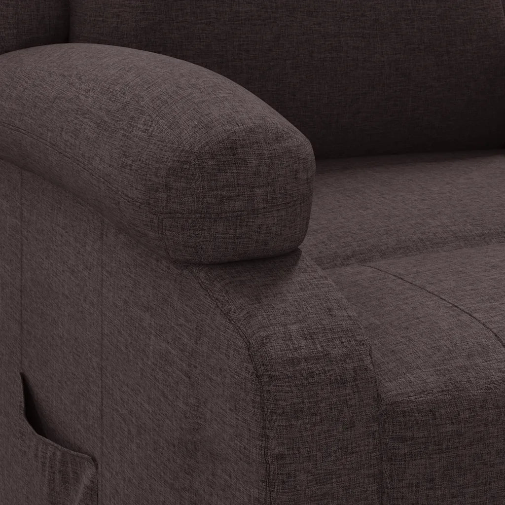 Poltrona Reclinabile Marrone Scuro in Tessuto 342423