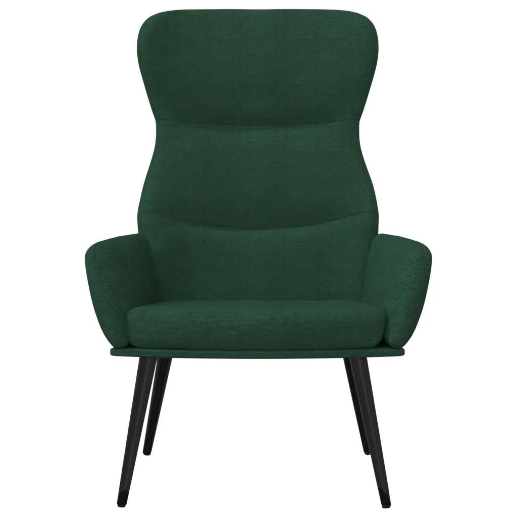 Poltrona Relax con Poggiapiedi Verde Scuro in Tessuto 3097434