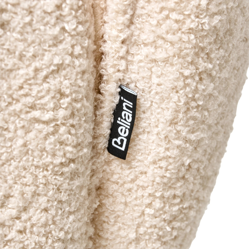 Sedia da pranzo girevole Tappezzeria boucle beige chiaro Base girevole in metallo