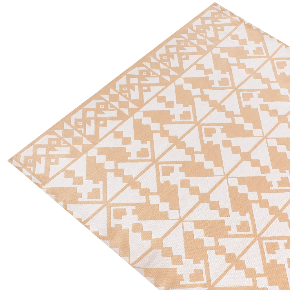 Tappeto rotondo moderno per interni ed esterni con motivo geometrico 160 x 230 cm Beige moderno balcone patio