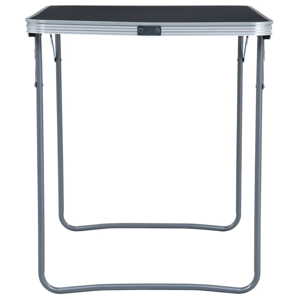 Tavolo da Campeggio Pieghevole Telaio in Metallo 80x60cm Grigio CFW8501039
