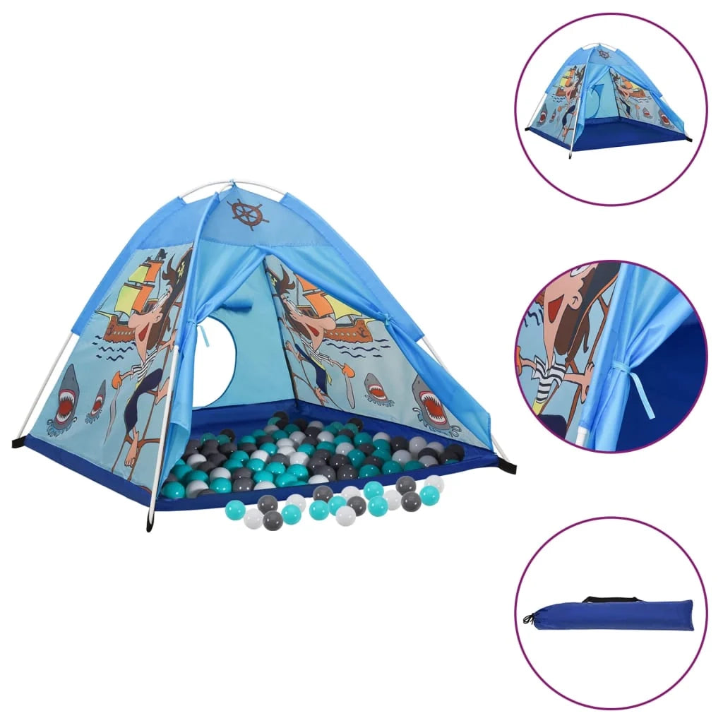 Tenda da gioco per bambini con 250 palline 120 x 120 x 90 cm blu 02_0005192