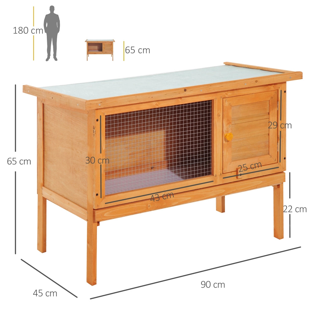 Casa per conigli esterno grande con vassoio estraibile ¨C zephmum ¨C legno 90x45x65cm
