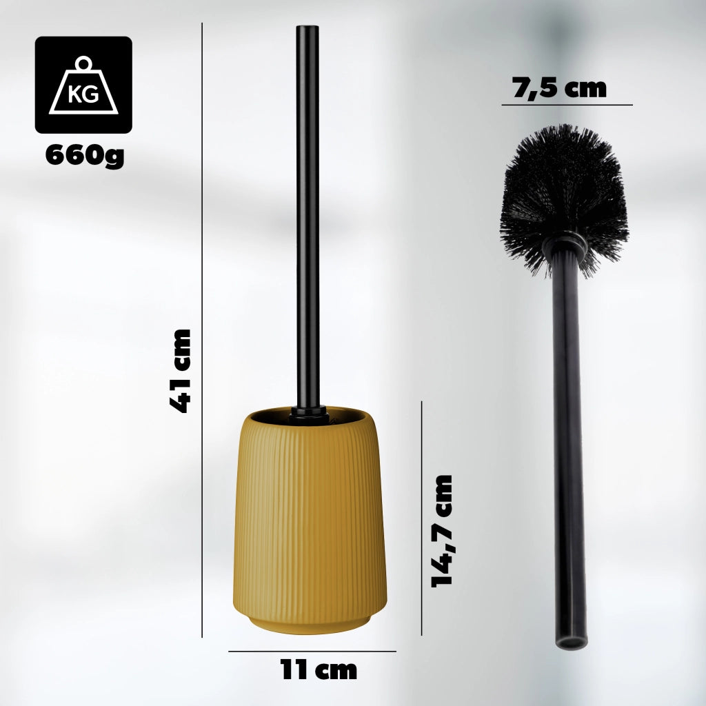KADAX 2x Spazzolino per WC per bagno, in ceramica, giallo, moderno