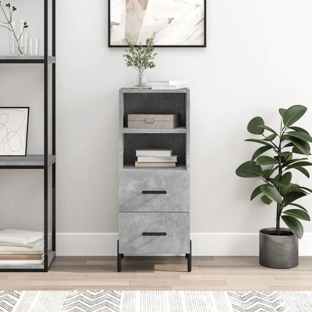 Credenza-Buffet-Armadio da cucina Grigio Cemento 34,5x34x90 cm in Legno Multistrato 120297