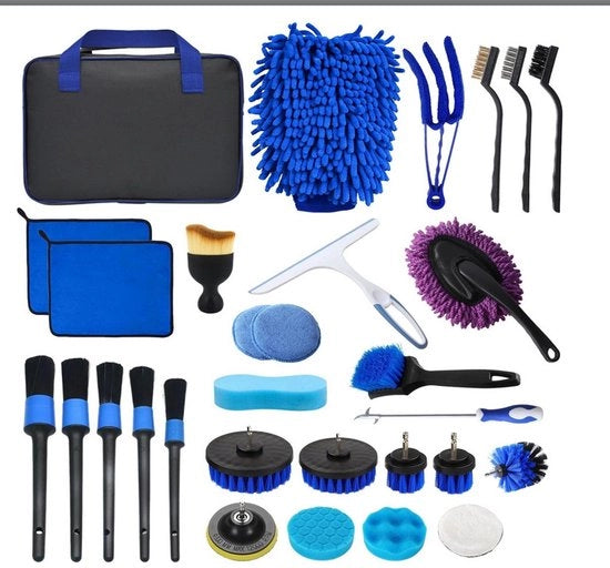 Set di pulizia per autovetture con 30 pezzi, set di pulizia per autovetture, set di pulizia per autovetture