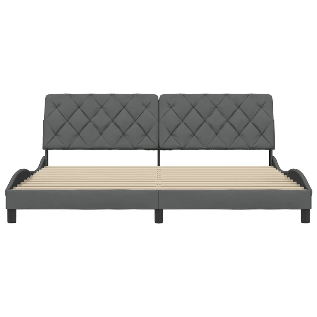 Giroletto senza Materasso Grigio Scuro 200x200 cm Tessuto