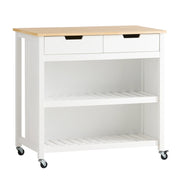 Penisola Cucina Piano di Lavoro per Cucina con 2 cassetti a 2 Ripiani L100*P60*A94CM Bianco FKW74-WN