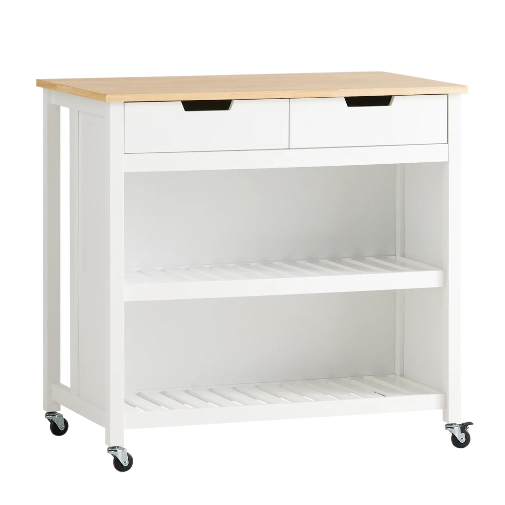 Penisola Cucina Piano di Lavoro per Cucina con 2 cassetti a 2 Ripiani L100*P60*A94CM Bianco FKW74-WN
