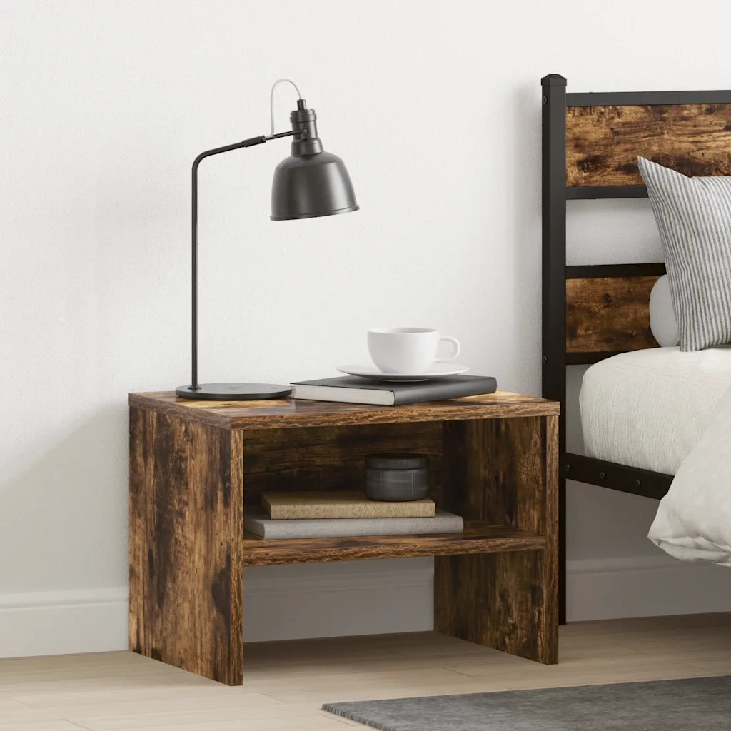 Comodino-Tavolino da notte Rovere Fumo 40x30x30 cm Legno Multistrato 569803