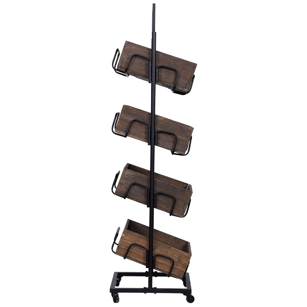 Scaffalatura in legno e metallo 50x48x168h cm