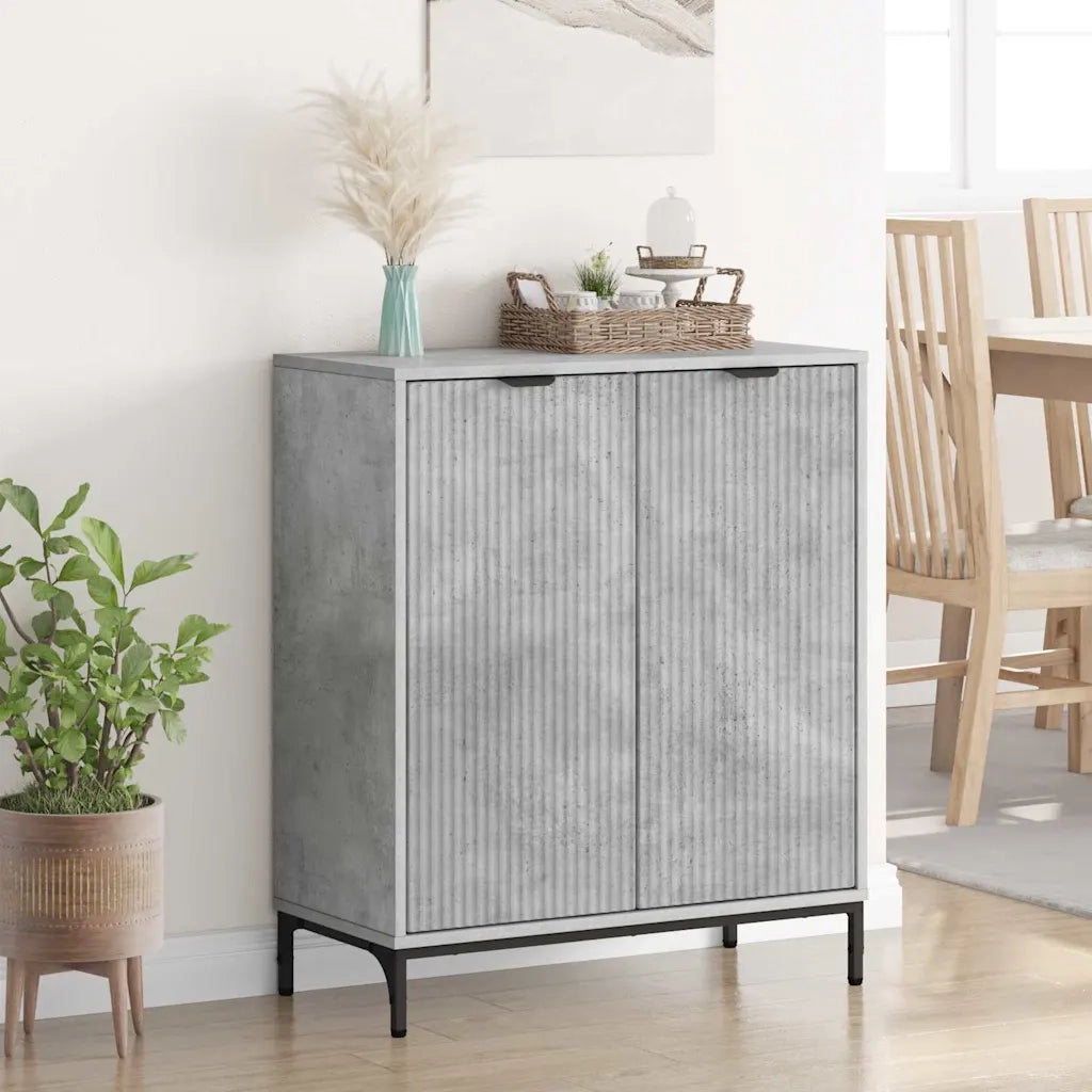 Credenza Grigio cemento 69,5 x 33 x 82 cm Legno multistrato
