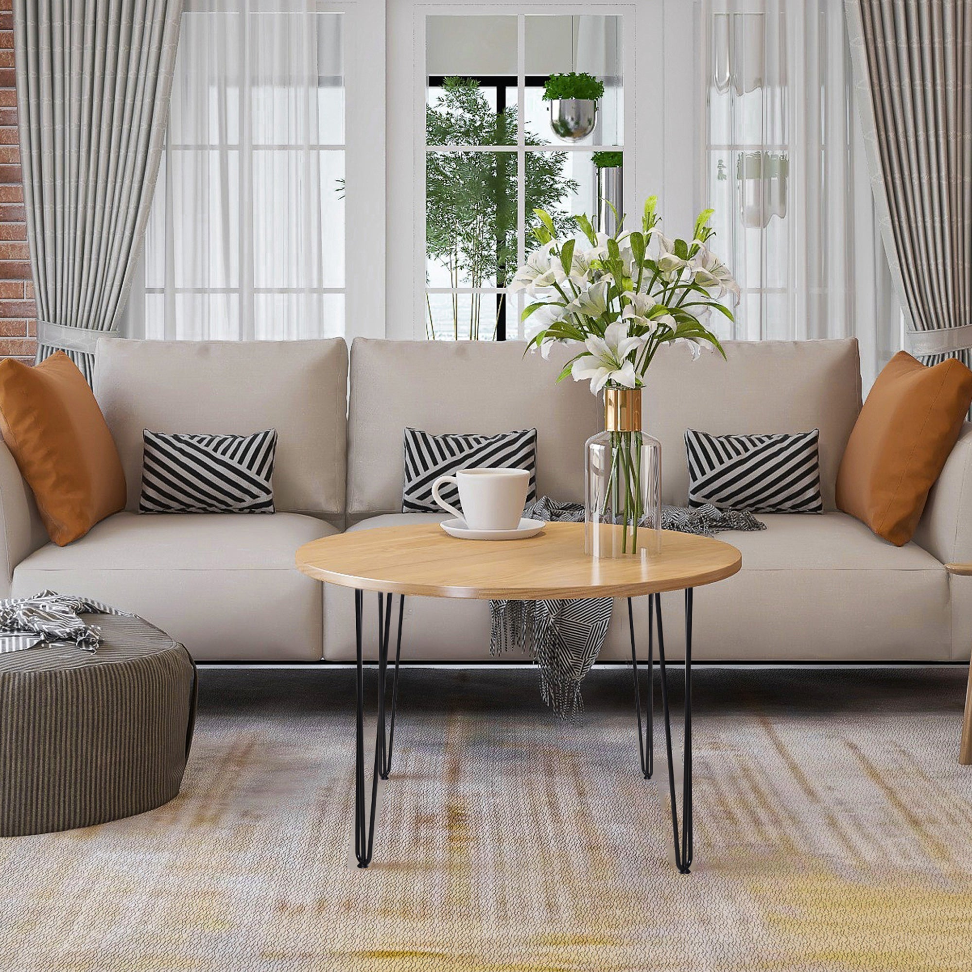 Set 4 Gambe per Tavolo 12x12x71 cm in Acciaio Preforato Nero