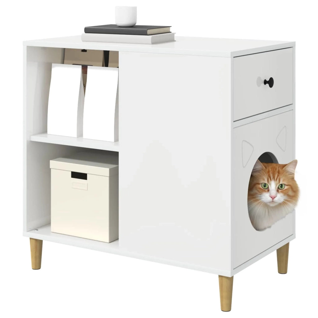 Casa per Gatti Bianco Lucido 72 x 42.5 x 70 cm CFW9254325
