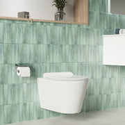 Vaso sospeso tornado silent flush in ceramica bianco lucido con copri-wc soft-close | Rio