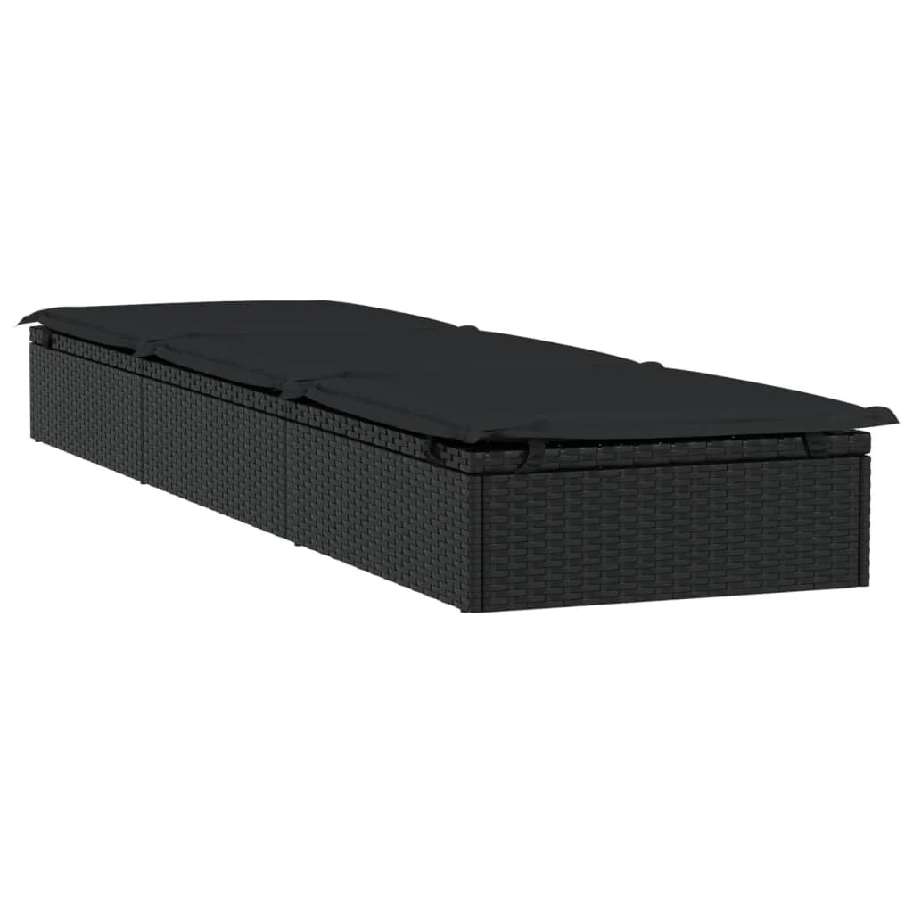 Set di due sdraio con tavolino 201 cm resina intrecciata nera 02_0012983