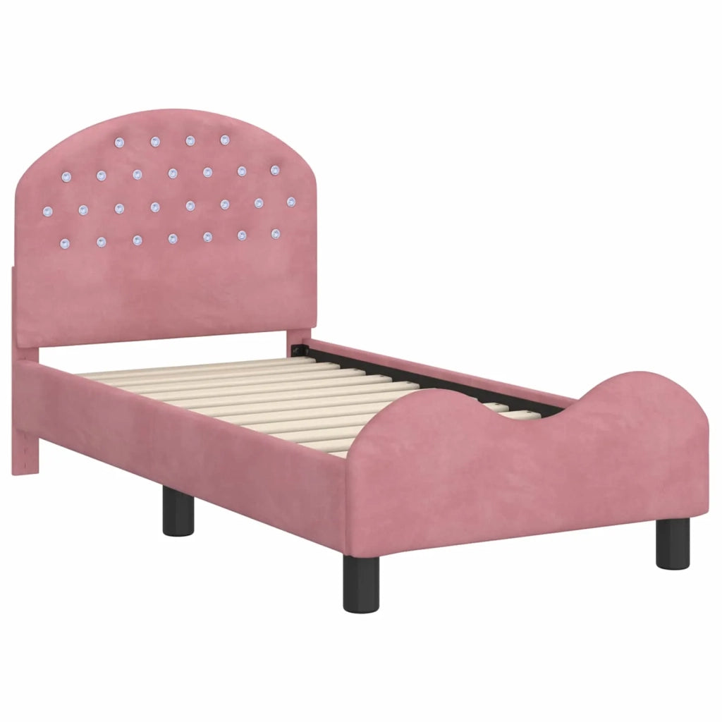 Struttura letto per bambini con testata Rosa 70 x 140 cm
