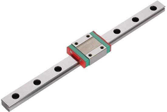 Guida Lineare 12 mm - Binario a Scorrimento Miniatore - Binario Lineare 200 mm - Blocco di Acciaio - Bloccato - Alta Precisione - Binario a Scorrimento