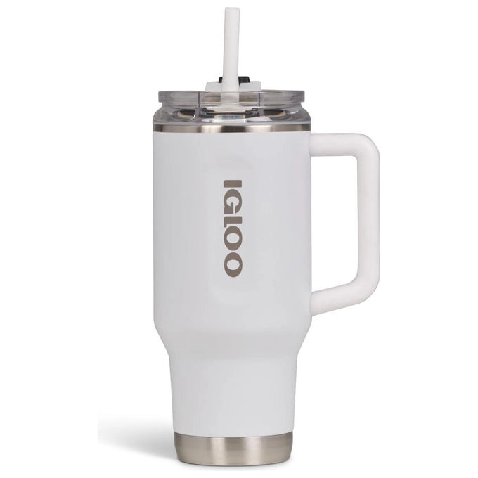 Igloo Tazza Termica Travel Mug 32 900ml Acciaio Inox Mantiene Caldo 12h-Freddo 48h Bianca
