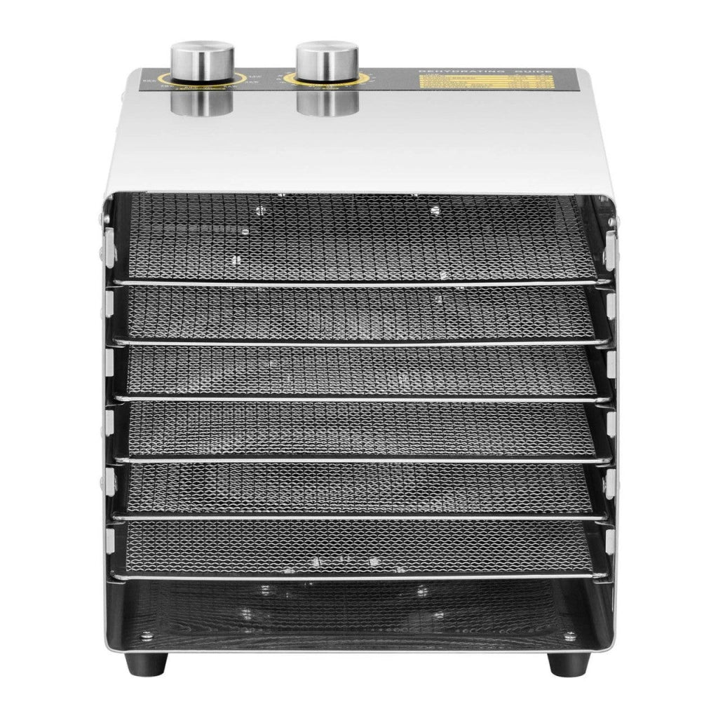 Essiccatore per alimenti 500 watt 33-80°C 6 ripiani timer 0-30 h acciaio inox 14_0001352