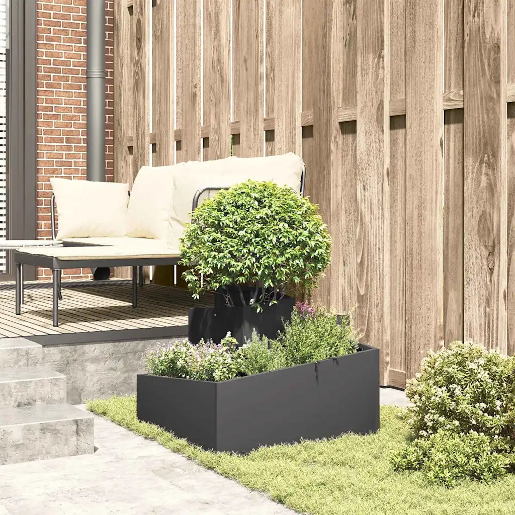 Vaso da giardino Nero 60 x 60 x 50 cm Acciaio laminato a freddo 873571