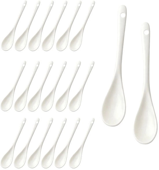 Set di Spatole per Uova da 20 pezzi - Spatole in Ceramica - Materiale Ecologico - Design Classico - 12 cm - Spatola
