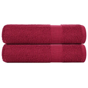 Asciugamani Doccia 2 pz Bordeaux 70x140 cm 360 g/mÂ² 100% Cotone