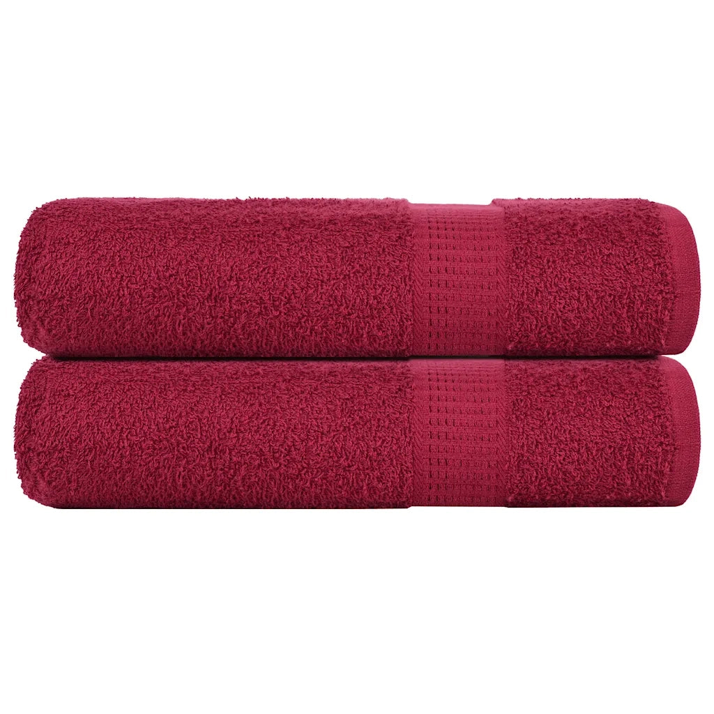 Asciugamani Doccia 2 pz Bordeaux 70x140 cm 360 g/mÂ² 100% Cotone