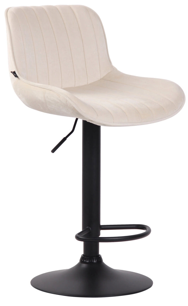 Set di 2 sgabelli da bar Lentini Velvet crema,nero