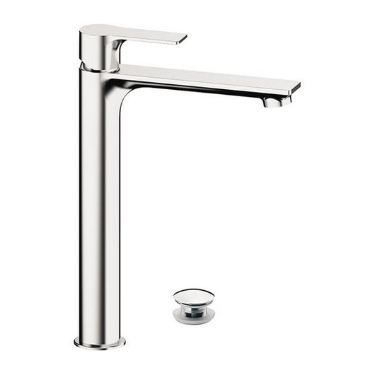 Miscelatore monocomando alto per lavabo con scarico click-clack e troppo pieno serie Energy