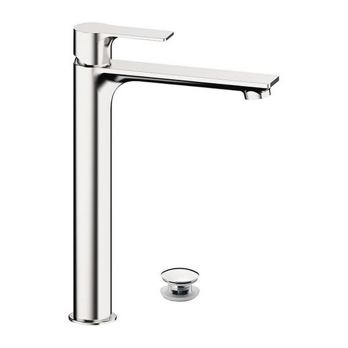 Miscelatore monocomando alto per lavabo con scarico click-clack e troppo pieno serie Energy