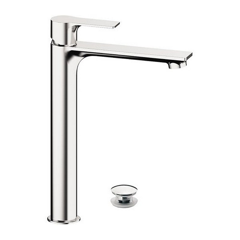 Miscelatore monocomando alto per lavabo con scarico click-clack e troppo pieno serie Energy