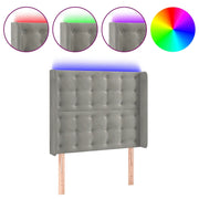 Testiera | Testata a LED Grigio Chiaro 93x16x118/128 cm in Velluto