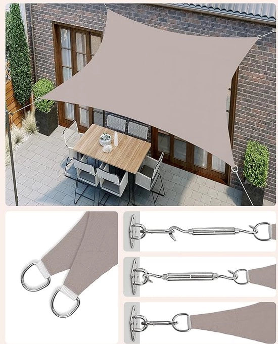 Schiacciatoletta, Protezione dal Sole, Protezione dal Vento, Ombrellone Solare / Protezione UV Resistente, Perforato, 3 x 5 m