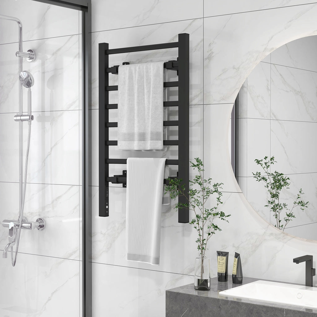 Scaldasalviette Elettrico 8 Barre ¨C zephmum ¨C Nero 53x35x90 cm