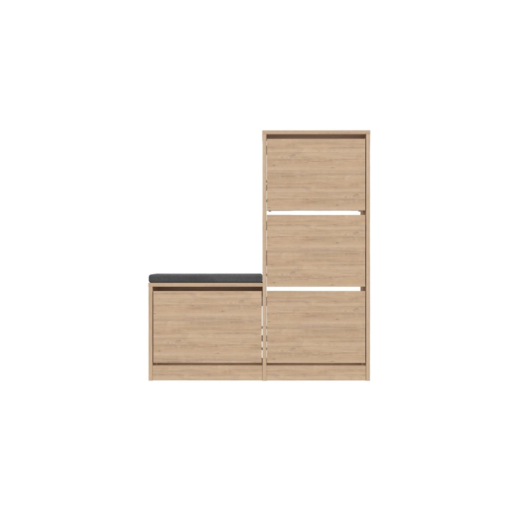 Scarpiera in legno "Dude" - 105 x 26 x 118 cm - Marrone
