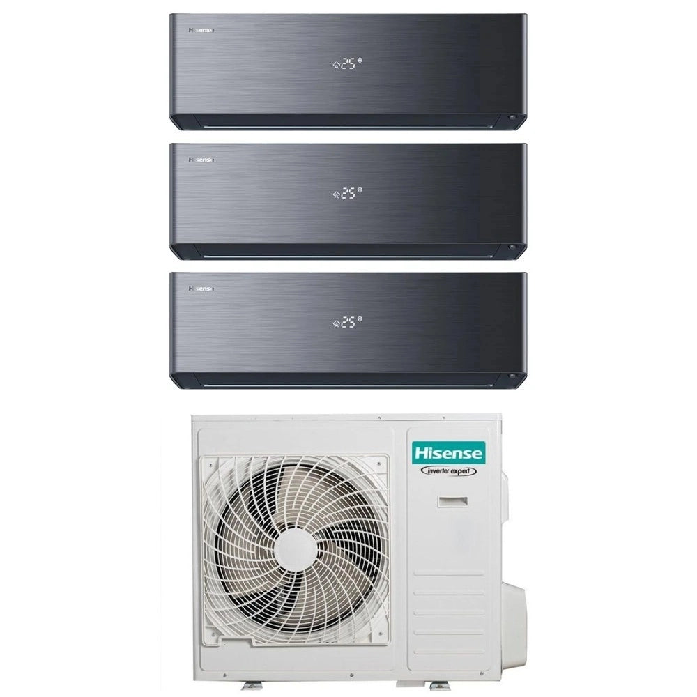 Condizionatore Hisense Trial Split ENERGY PRO X BLACK 12+12+18 con 5AMW105U4RQC R-32 Wi-Fi Integrato