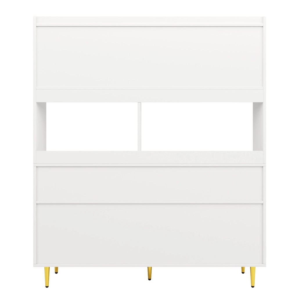 Credenza moderna in MDF con vetro Chambray e portabottiglie
