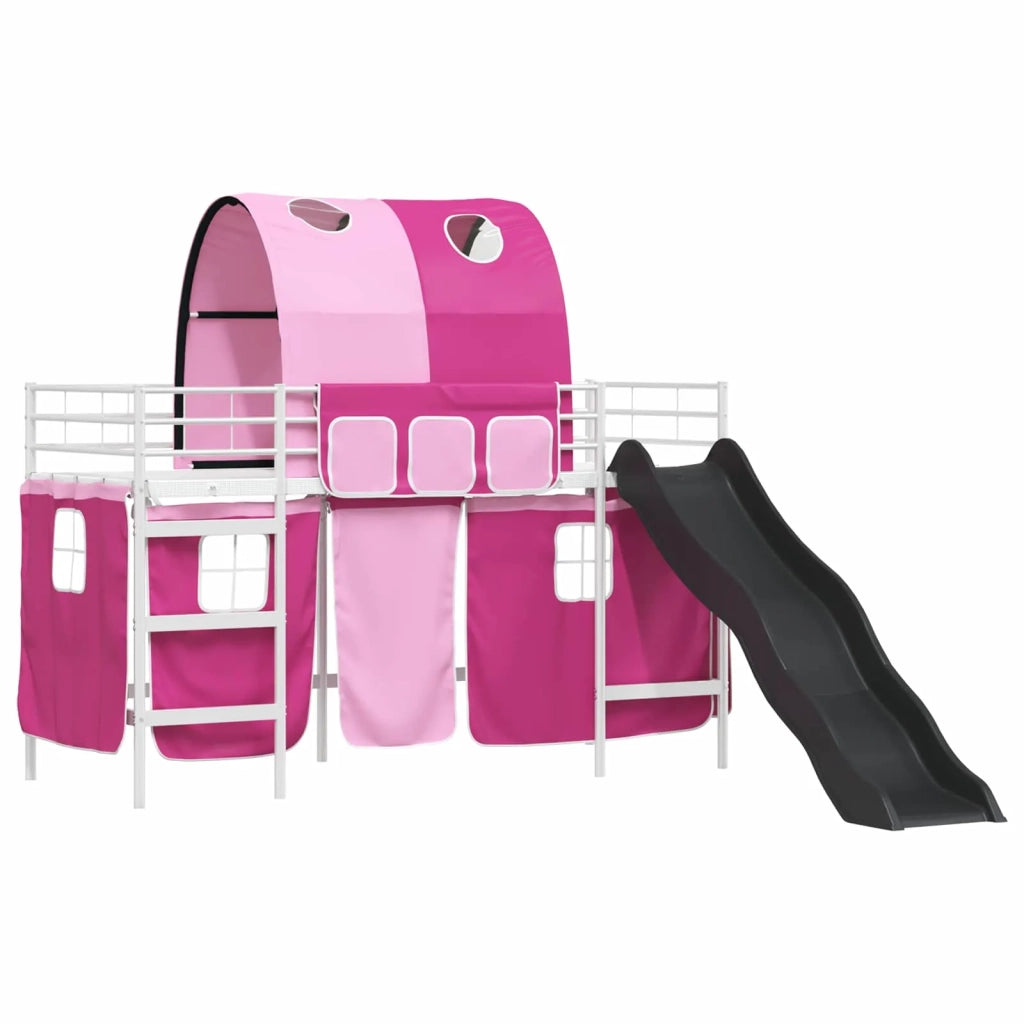 Struttura del letto loft per bambini-Giroletto per bambini Bianco e Rosa 75 x 190 cm 706735