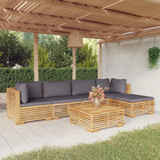 Set Divani da Giardino 6 pz con Cuscini Legno Massello di Teakcod mxl 97568