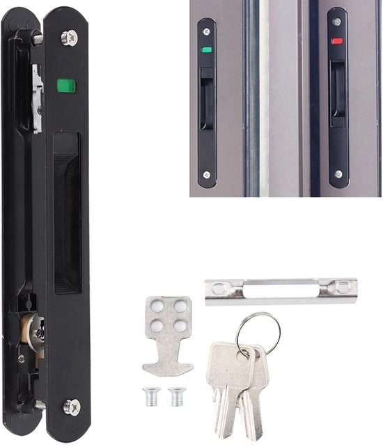 Sistema di chiusura singolo per finestra - Pannello per porta scorrevole - Hanger per porta - Garanzia di qualità - Resistente all'ossidazione - Braccio di chiusura regolabile - Chiusura per porta